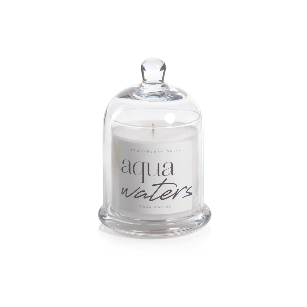 Zodax Aqua Waters Scented Candle Jar with Glass Dome