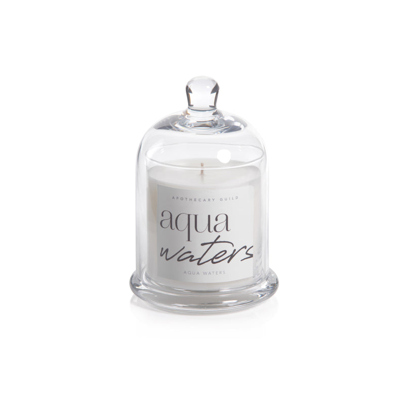 Zodax Aqua Waters Scented Candle Jar with Glass Dome