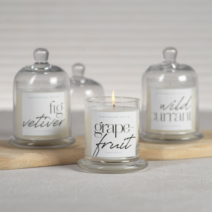 Zodax Black Fig Vetiver Scented Candle Jar with Glass Dome