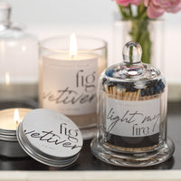 Zodax Black Fig Vetiver Scented Candle Jar with Glass Dome