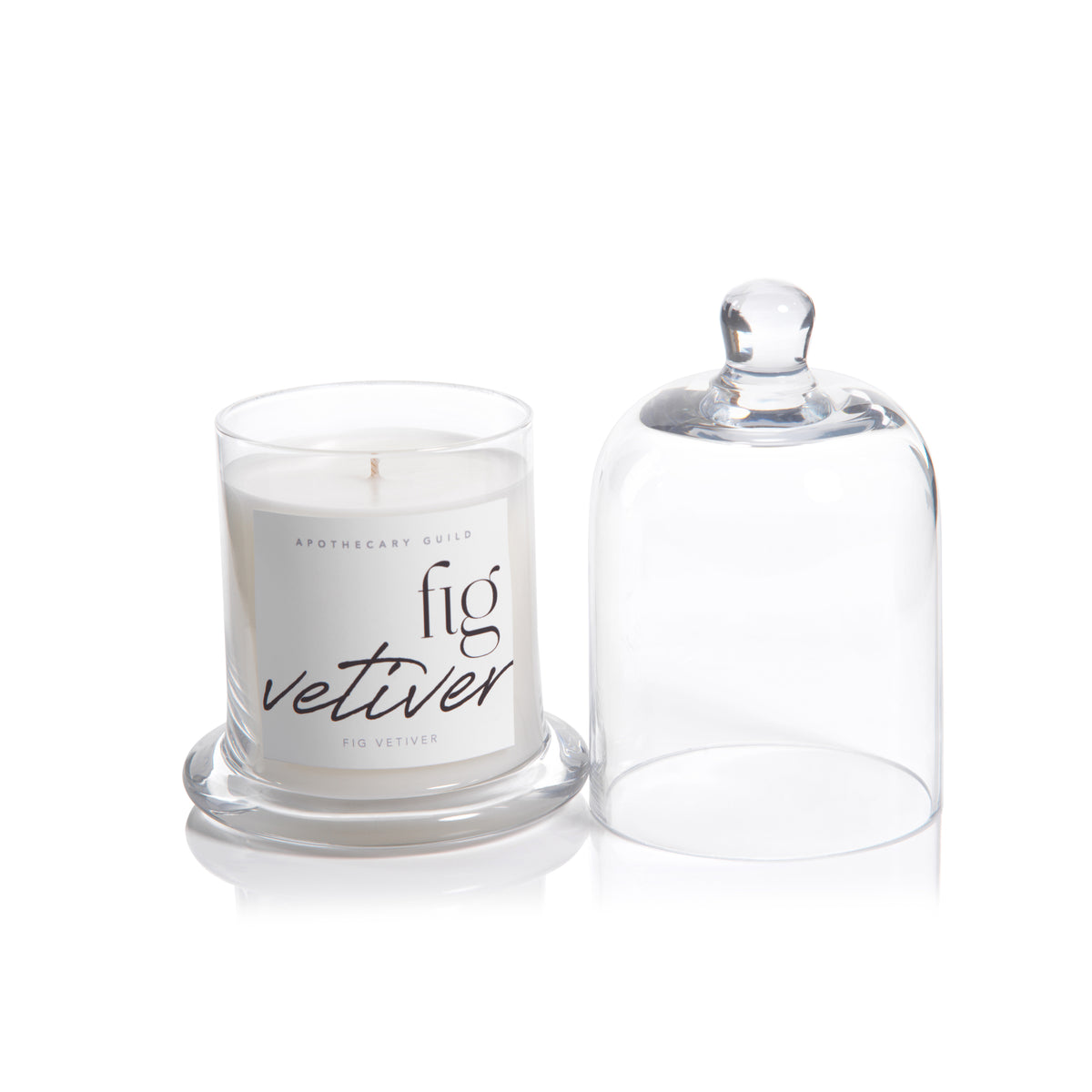 Zodax Black Fig Vetiver Scented Candle Jar with Glass Dome