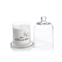 Zodax Black Fig Vetiver Scented Candle Jar with Glass Dome