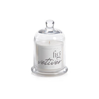 Zodax Black Fig Vetiver Scented Candle Jar with Glass Dome