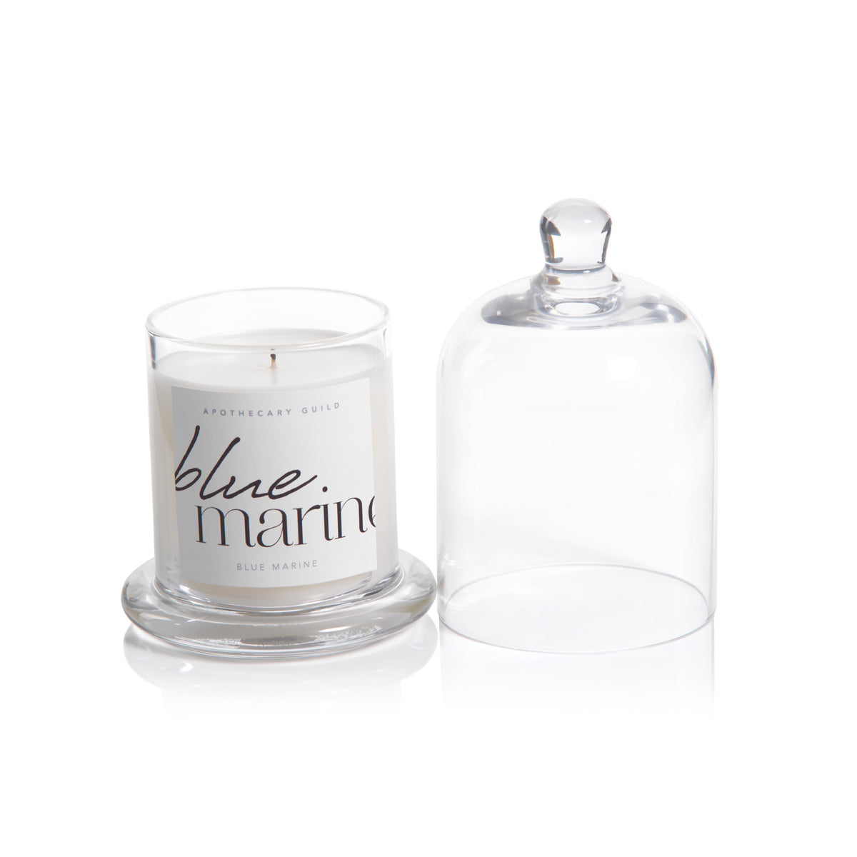 Zodax Blue Marine Scented Candle Jar with Glass Dome