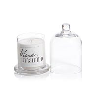 Zodax Blue Marine Scented Candle Jar with Glass Dome