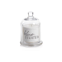 Zodax Blue Marine Scented Candle Jar with Glass Dome