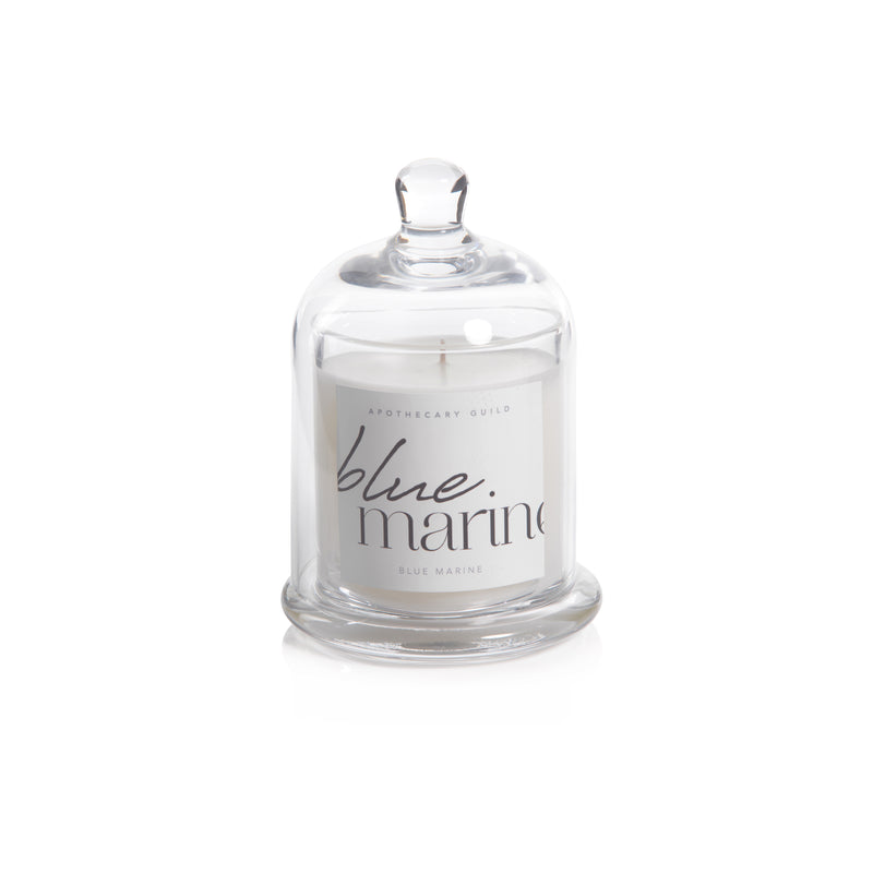 Zodax Blue Marine Scented Candle Jar with Glass Dome