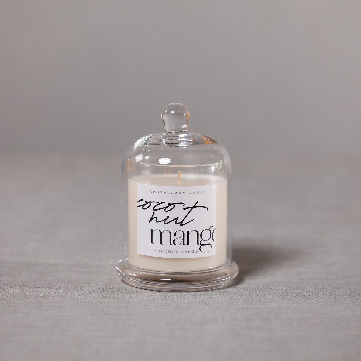 Zodax Coconut Mango Scented Candle Jar with Glass Dome