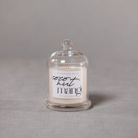 Zodax Coconut Mango Scented Candle Jar with Glass Dome