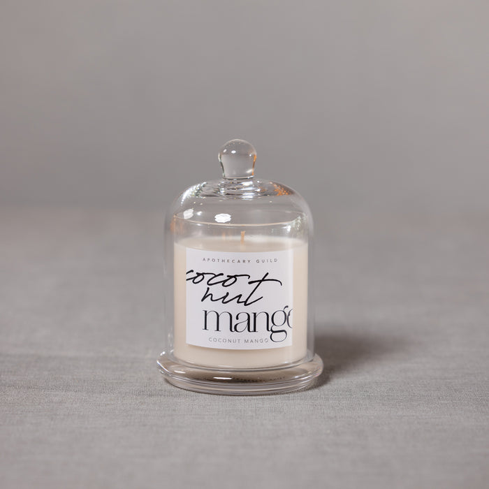 Zodax Coconut Mango Scented Candle Jar with Glass Dome