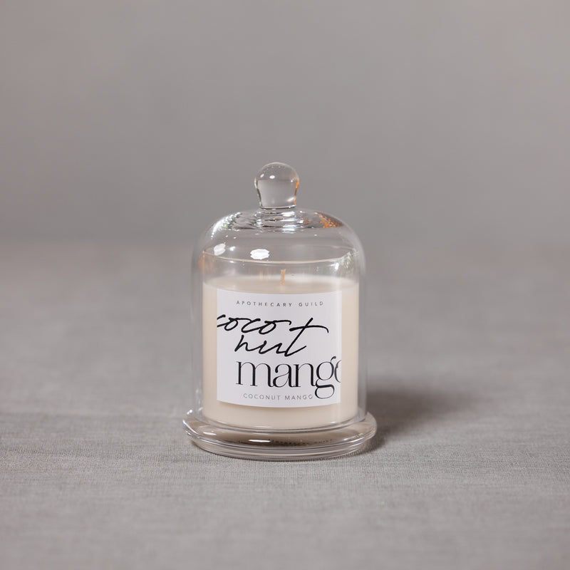 Zodax Coconut Mango Scented Candle Jar with Glass Dome