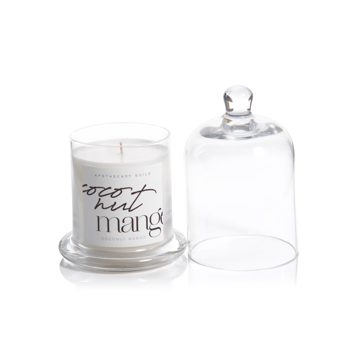 Zodax Coconut Mango Scented Candle Jar with Glass Dome