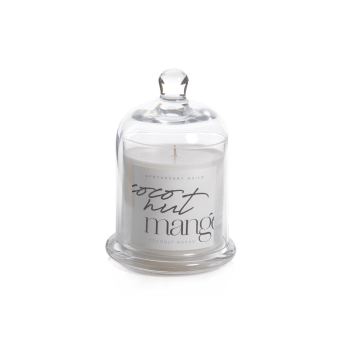 Zodax Coconut Mango Scented Candle Jar with Glass Dome