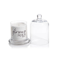 Zodax Firewood Sage Scented Candle Jar with Glass Dome