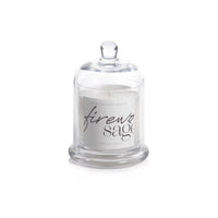Zodax Firewood Sage Scented Candle Jar with Glass Dome