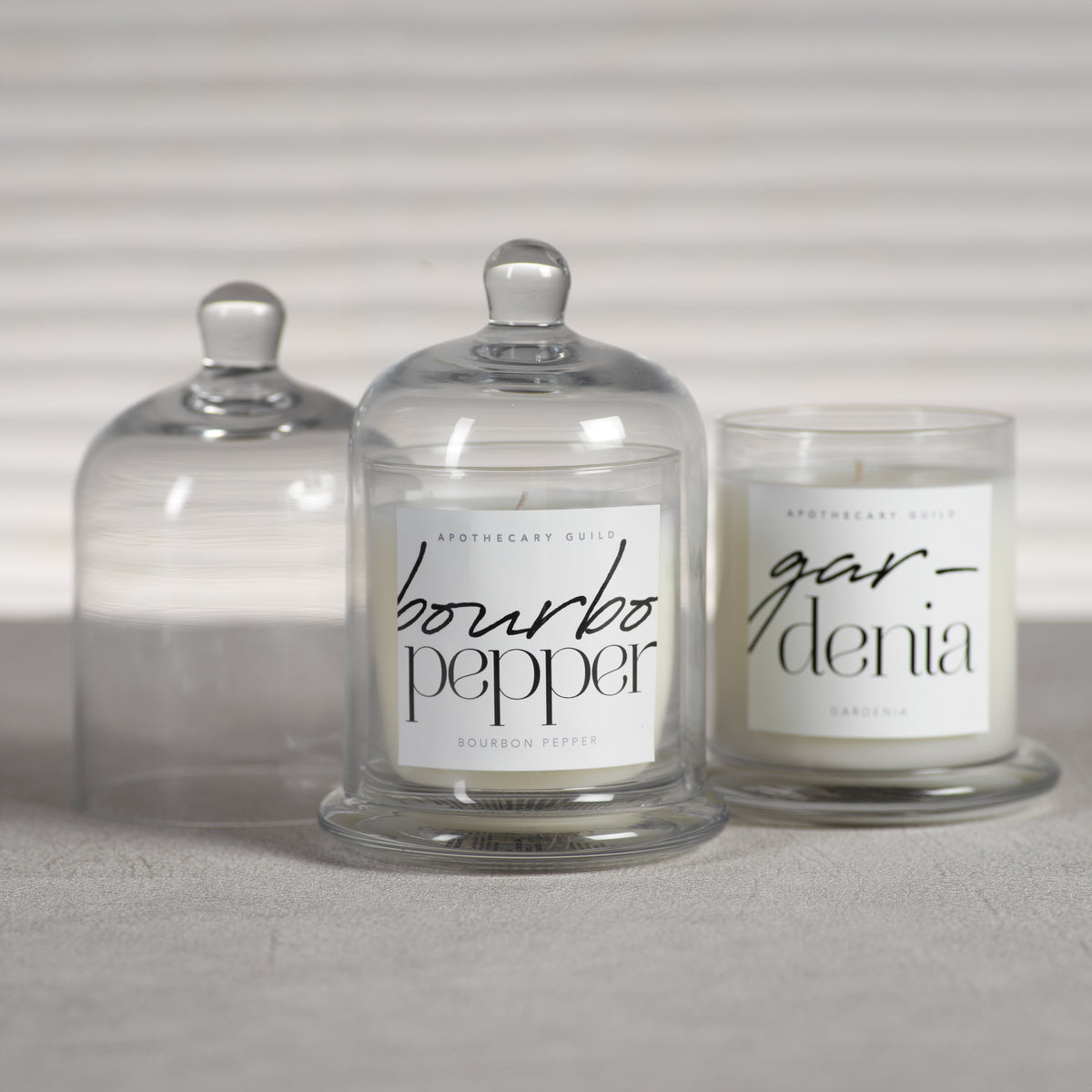 Zodax Gardenia Scented Candle Jar with Glass Dome