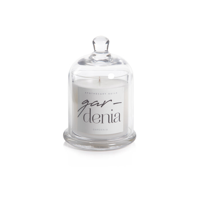 Zodax Gardenia Scented Candle Jar with Glass Dome