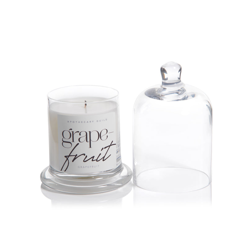 Zodax Grapefruit Scented Candle Jar with Glass Dome