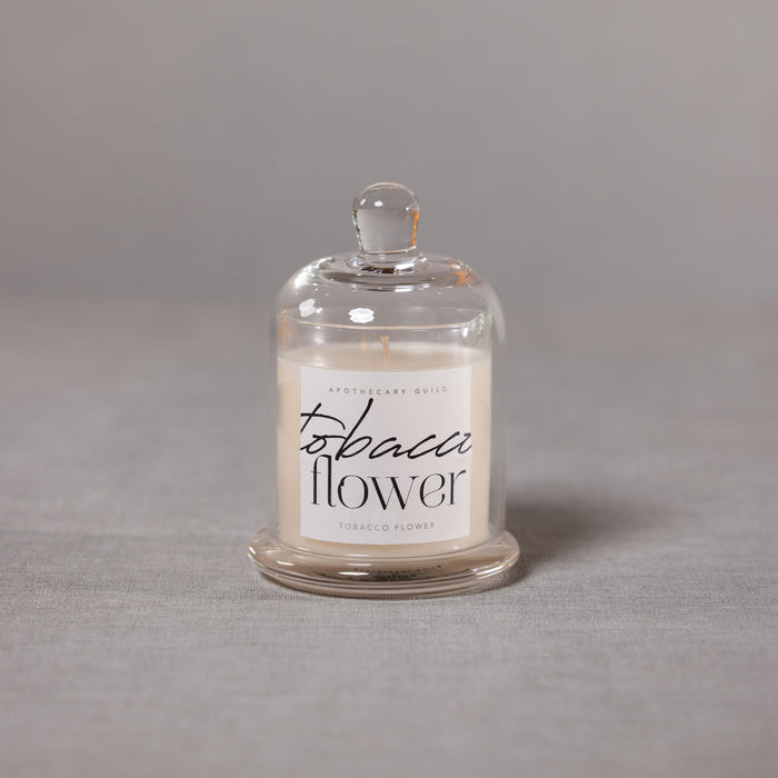 Zodax Tobacco Flower Scented Candle Jar with Glass Dome