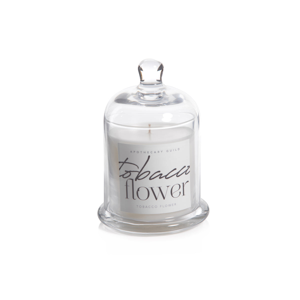 Zodax Tobacco Flower Scented Candle Jar with Glass Dome