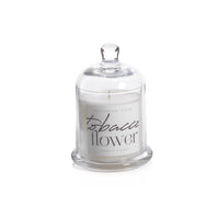 Zodax Tobacco Flower Scented Candle Jar with Glass Dome