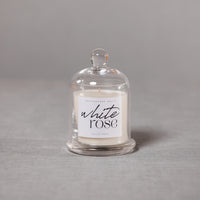 Zodax White Rose Scented Candle Jar with Glass Dome