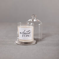 Zodax White Rose Scented Candle Jar with Glass Dome
