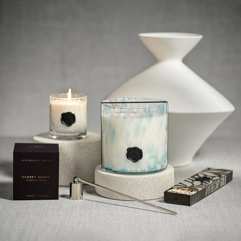 Zodax AG Opal Glass 3-Wick Candle Jar, Sunset Beach
