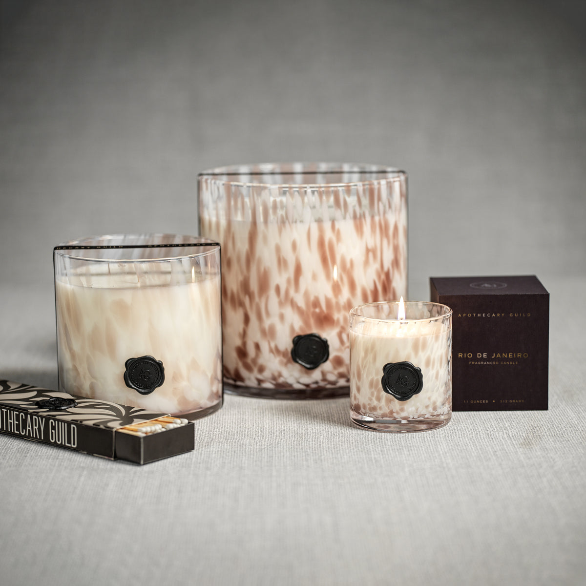 Zodax AG Opal Glass 3-Wick Candle Jar, Rio de Janeiro
