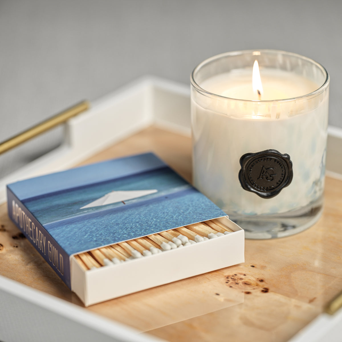 Zodax AG Opal Glass Candle Jar in Gift Box, Sunset Beach