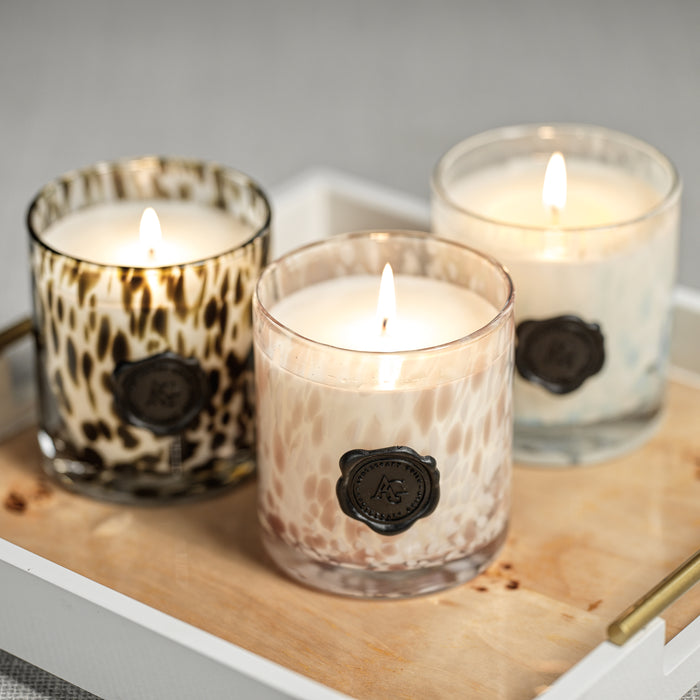 Zodax AG Opal Glass Candle Jar in Gift Box, Black Fig Vetiver