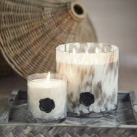 Zodax AG Opal Glass 3-Wick Candle Jar-Lemon Peel, Clear & Gray