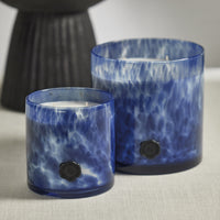 Zodax AG Opal Glass 5-Wick Candle Jar-Sea Salt Coastal Mist, Clear & Dark Blue