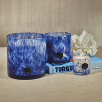 Zodax AG Opal Glass 5-Wick Candle Jar-Sea Salt Coastal Mist, Clear & Dark Blue