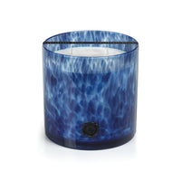 Zodax AG Opal Glass 5-Wick Candle Jar-Sea Salt Coastal Mist, Clear & Dark Blue