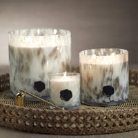 Zodax AG Opal Glass 5-Wick Candle Jar-Lemon Peel, Clear & Gray