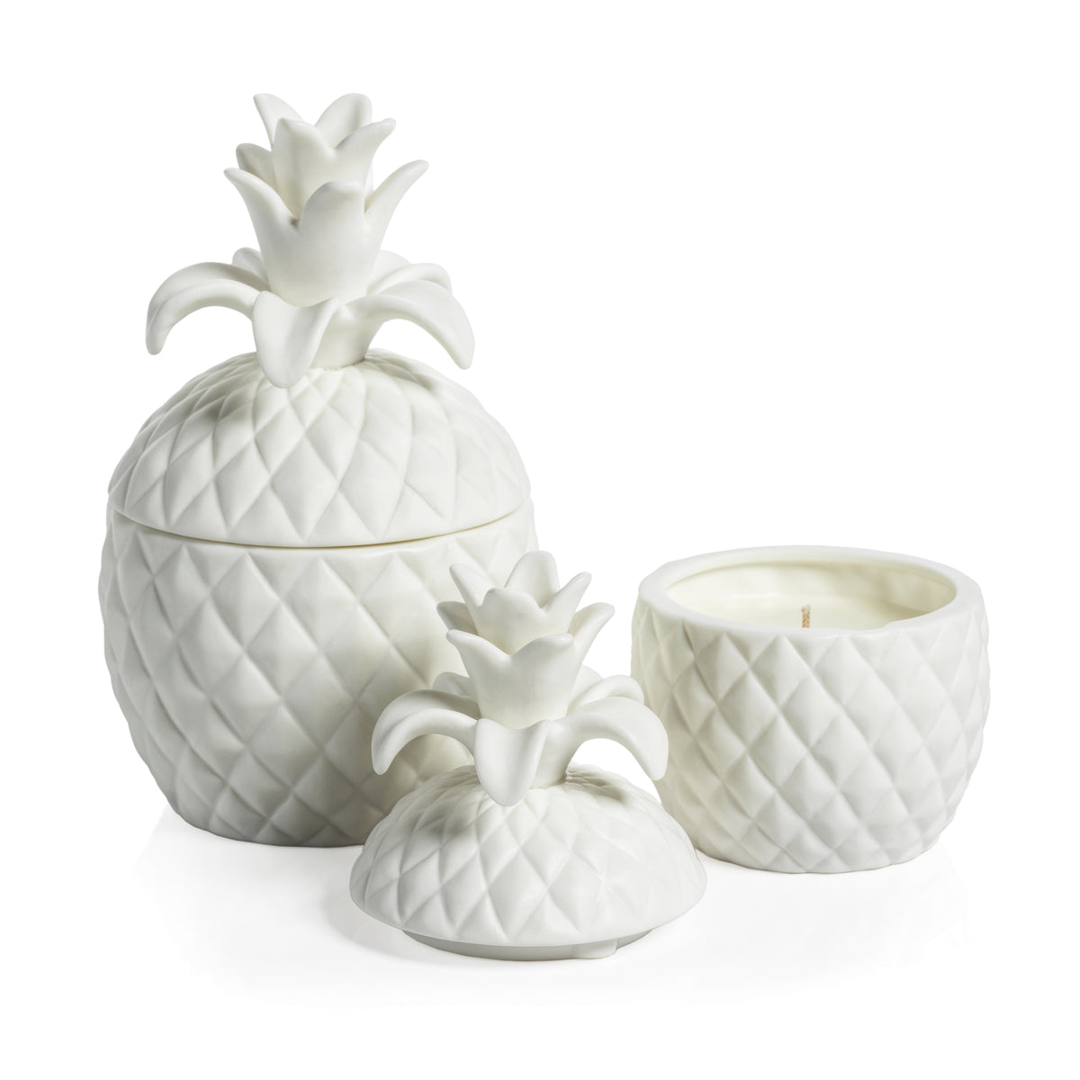 Zodax Frisian Ceramic  Pineapple Jar Candle, Large