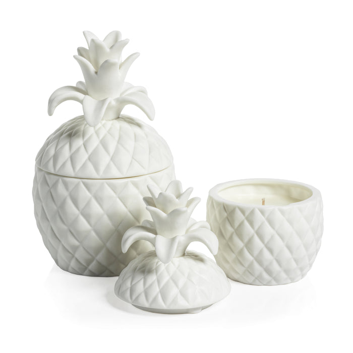 Zodax Frisian Ceramic  Pineapple Jar Candle, Large