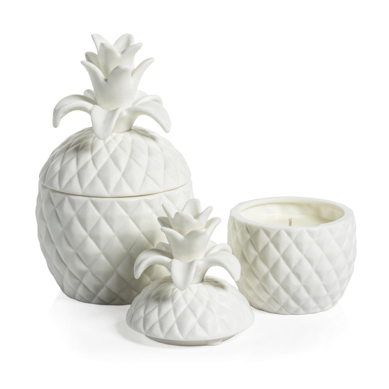 Zodax Frisian Ceramic  Pineapple Jar Candle, Large