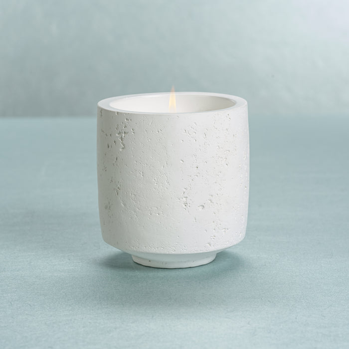 Zodax Cote d'Azur White Concrete Candle, 16.75 oz, Sea Salt & Coastal Mist