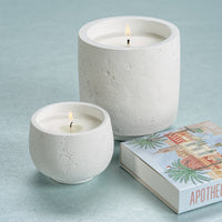 Zodax Cote d'Azur White Concrete Candle, 16.75 oz, Sea Salt & Coastal Mist