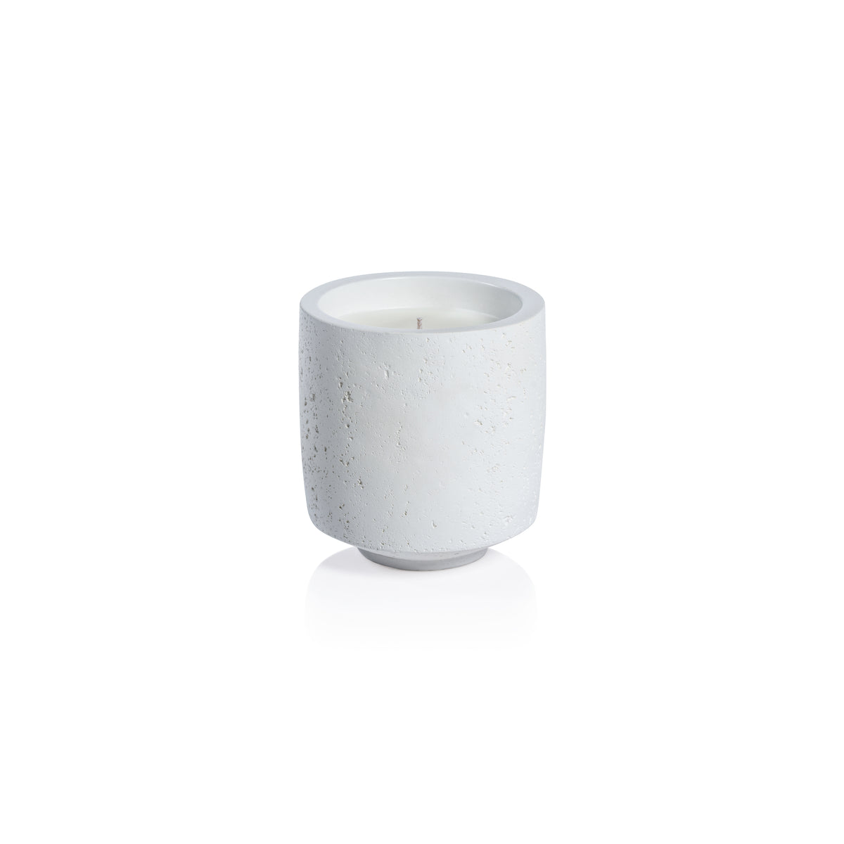 Zodax Cote d'Azur White Concrete Candle, 16.75 oz, Sea Salt & Coastal Mist