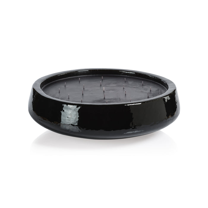 Black solar bowl on a white background