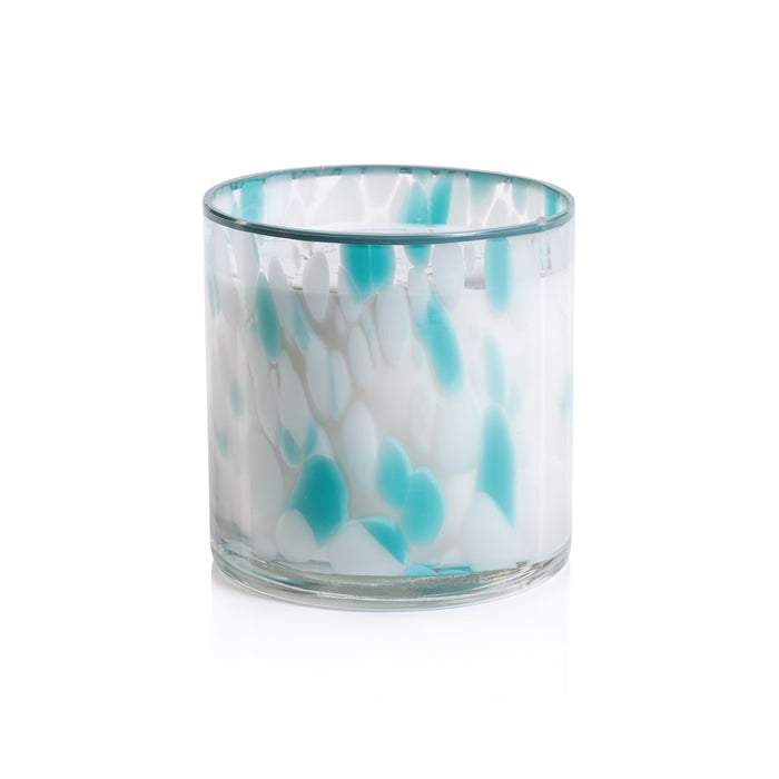 Zodax Sea Salt and Coastal Mist Blue Opal Scented Candle