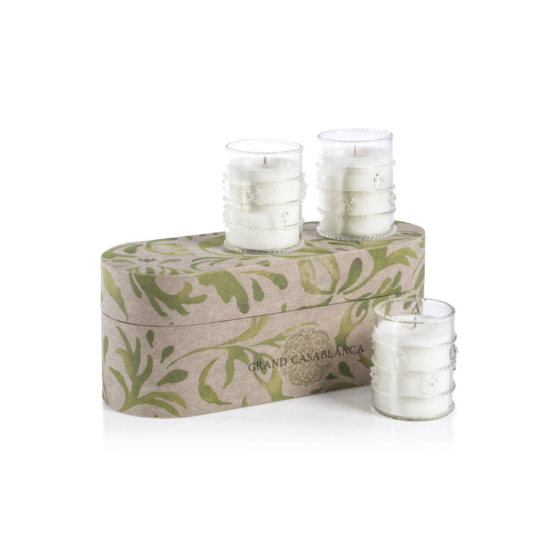 Zodax Grand Casablanca Scented Candle Trio,  Neroli Absolute