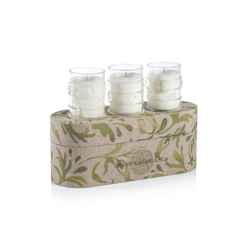 Zodax Grand Casablanca Scented Candle Trio,  Neroli Absolute