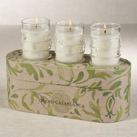 Zodax Grand Casablanca Scented Candle Trio,  Magnolia Petals