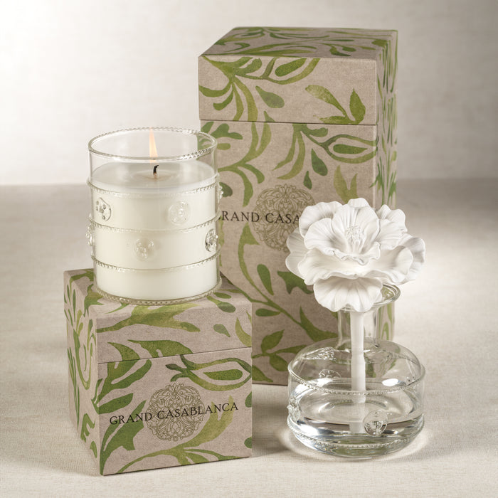 Zodax Grand Casablanca Scented Candle, 12 oz, Wild Tuberose