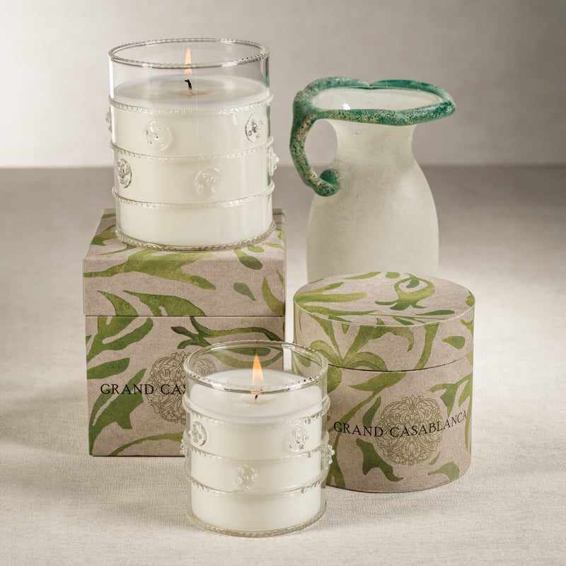 Zodax Grand Casablanca Scented Candle, 12 oz, Wild Tuberose