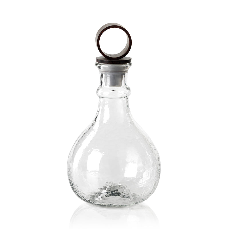 Zodax 12.5-Inch Tall Garan Hammered Glass Decanter